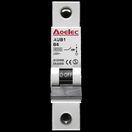 AOELEC 6 AMP CURVE B 6kA MCB CIRCUIT BREAKER AUB1