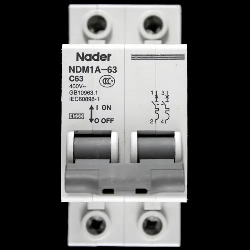 NADER C 63 MCB DOUBLE POLE 6kA CIRCUIT BREAKER NDM1A-63