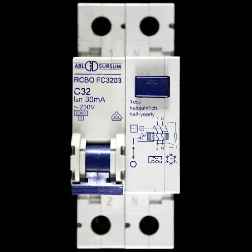 ABL SURSUM C 32 RCBO DOUBLE POLE 6kA 30mA TYPE A FC3203