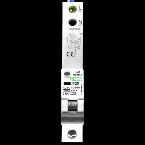 RECO B 20 RCBO 6kA 30mA RCBO TYPE AC RCBO1-20/30