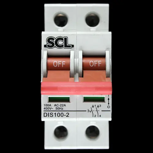 SCL 100 MAIN SWITCH DISCONNECTOR DOUBLE POLE DIS100-2