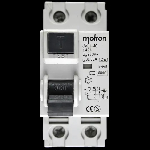 MOTRON 40 RCCB DOUBLE POLE 30mA TYPE A JVL1-40