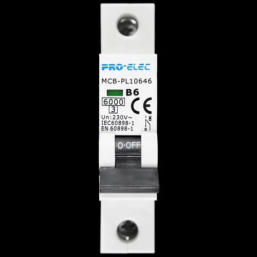 PRO-ELEC 6 AMP CURVE B 6kA MCB CIRCUIT BREAKER PL10646
