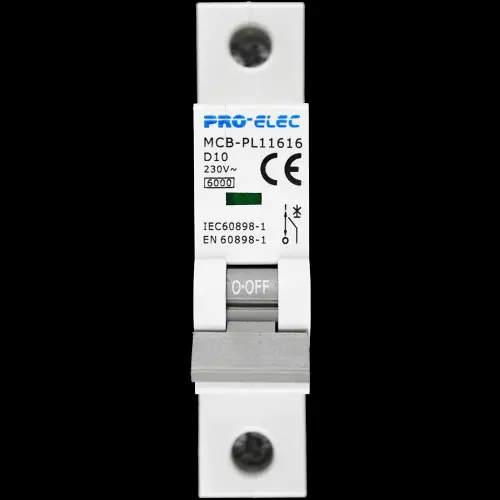 PRO-ELEC 10 AMP CURVE D 6kA MCB CIRCUIT BREAKER PL11616