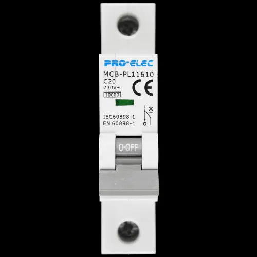 PRO-ELEC 20 AMP CURVE C 10kA MCB CIRCUIT BREAKER PL11610
