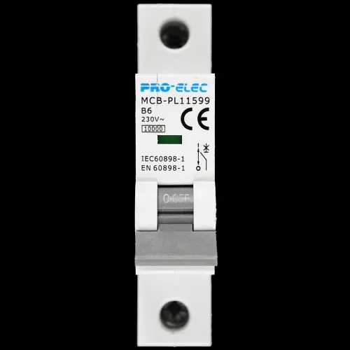 PRO-ELEC 6 AMP CURVE B 10kA MCB CIRCUIT BREAKER PL11599