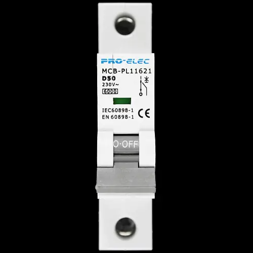 PRO-ELEC 50 AMP CURVE D 6kA MCB CIRCUIT BREAKER PL11621