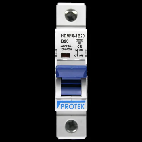 PROTEK 20 AMP CURVE B 10kA MCB CIRCUIT BREAKER HDM16-1B20