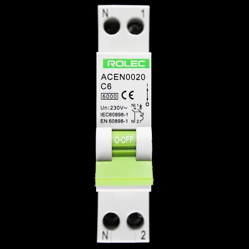 ROLEC 6 AMP CURVE C 6kA DOUBLE POLE MCB CIRCUIT BREAKER ACEN0020