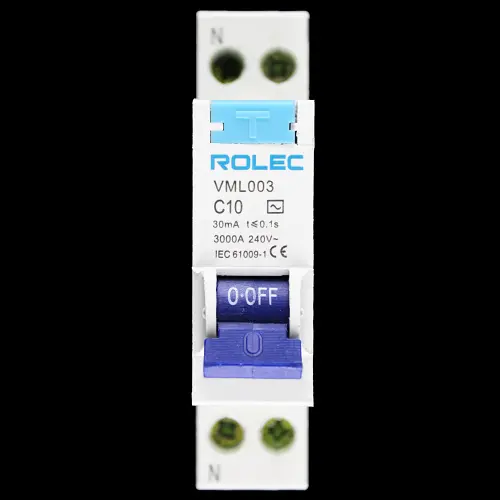 ROLEC 10 AMP CURVE C 3kA 30mA RCBO TYPE AC VML003