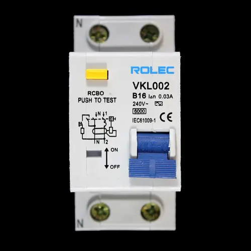 ROLEC 16 AMP CURVE B 6kA 30mA DOUBLE POLE RCBO TYPE AC VKL002