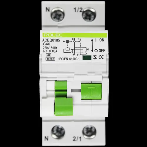 ROLEC 40 AMP CURVE C 10kA 30mA DOUBLE POLE RCBO TYPE A ACEQ0185