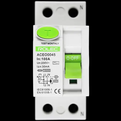 ROLEC 100 AMP 30mA DOUBLE POLE TYPE RCD AC ACEO0045