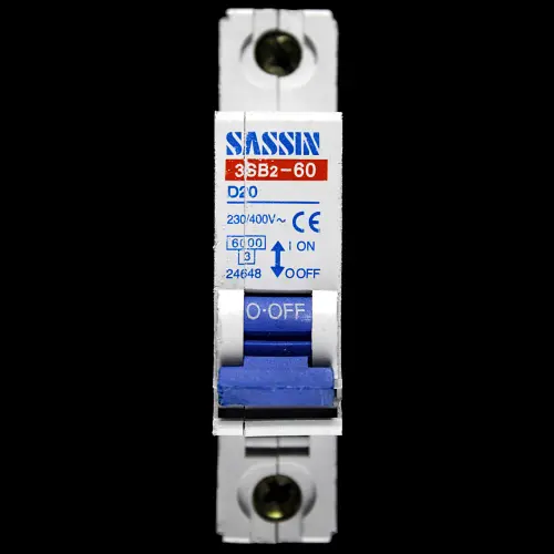 SASSIN 20 AMP CURVE D 6kA MCB CIRCUIT BREAKER 3SB2-60 24648