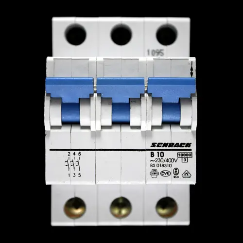 SCHRACK 10 AMP CURVE B 10kA TRIPLE POLE MCB CIRCUIT BREAKER BS 018310