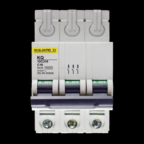 SQUARE D 16 AMP CURVE C 10kA TRIPLE POLE MCB CIRCUIT BREAKER KQ 10C316