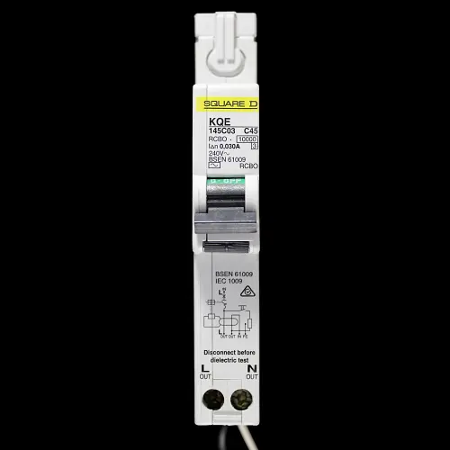 SQUARE D 45 AMP CURVE C 10kA 30mA RCBO TYPE AC KQE 145C03