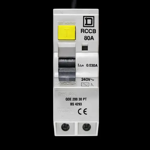 SQUARE D 80 AMP 30mA DOUBLE POLE RCCB RCD TYPE AC QOE 200 30 PT