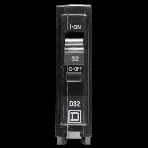 SQUARE D 32 AMP CURVE D 3kA MCB CIRCUIT BREAKER QOXD132 QOX