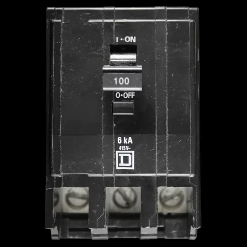 SQUARE D 100 AMP 6kA TRIPLE POLE MCB CIRCUIT BREAKER QOH-X