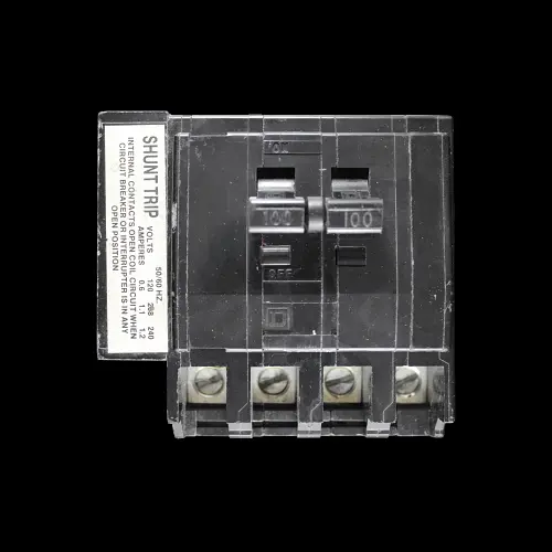 SQUARE D 100 AMP TYPE 4 M6 FOUR POLE SHUNT TRIP MCB CIRCUIT BREAKER QOH4100X