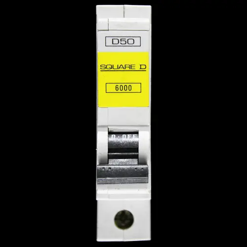 SQUARE D 50 AMP CURVE D 6kA MCB CIRCUIT BREAKER QOE 6000
