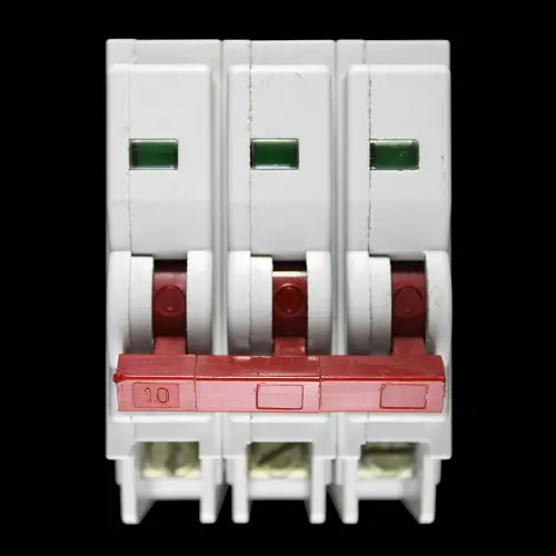 SQUARE D 10 AMP TYPE 3 M9 TRIPLE POLE MCB CIRCUIT BREAKER QOE QO-E RED