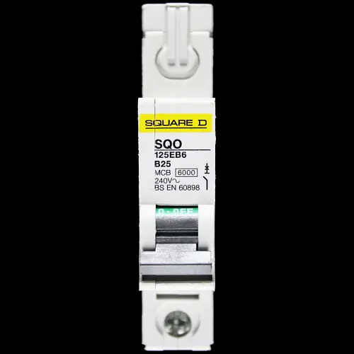 SQUARE D 25 AMP CURVE B 6kA MCB CIRCUIT BREAKER SQO 125EB6