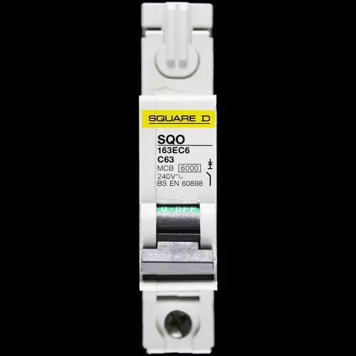 SQUARE D 63 AMP CURVE C 6kA MCB CIRCUIT BREAKER SQO 163EC6
