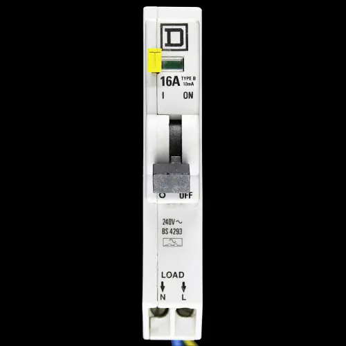 SQUARE D 16 AMP CURVE B 10kA 10mA RCBO TYPE A QOE