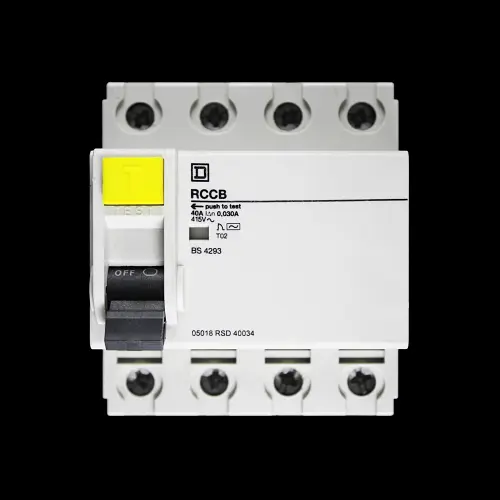 SQUARE D 40 AMP 30mA FOUR POLE RCCB RCD TYPE AC 05018 RSD 40034