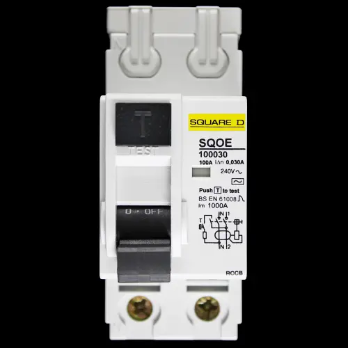 SQUARE D 100 AMP 30mA DOUBLE POLE RCCB RCD TYPE AC SQOE 100030