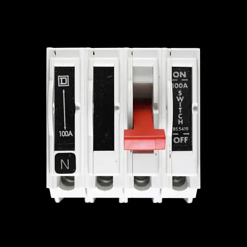 SQUARE D 100 AMP FOUR POLE MAIN SWITCH DISCONNECTOR QO4100MN