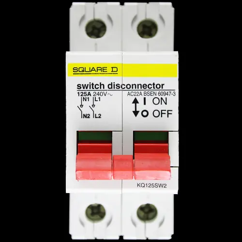 SQUARE D 125 AMP DOUBLE POLE MAIN SWITCH DISCONNECTOR KQ125SW2