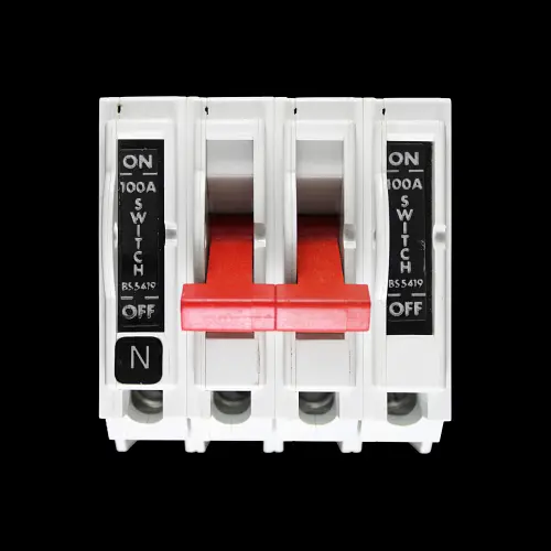 SQUARE D 100 AMP FOUR POLE MAINS SWITCH DISCONNECTOR QO4-100M