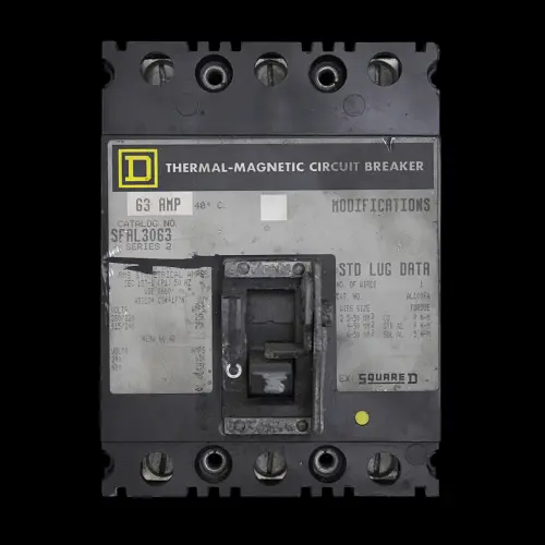 SQUARE D 63 MCCB TRIPLE POLE 25kA SFAL36063 SERIES 2