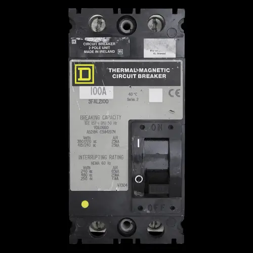 SQUARE D 100 AMP MCCB DOUBLE POLE 25kA SFAL2100 SERIES 2