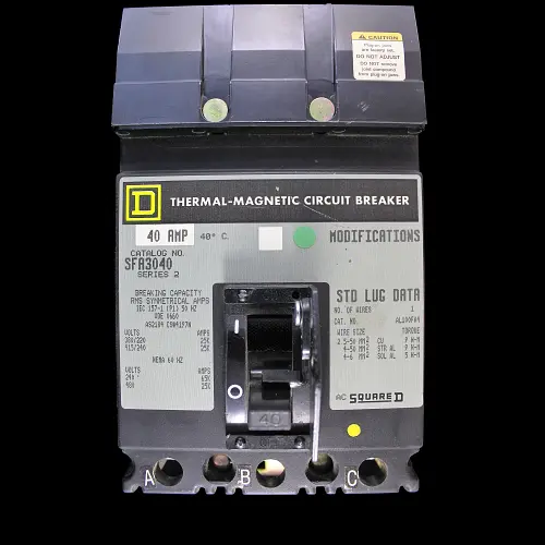 SQUARE D 40 AMP 25kA TRIPLE POLE MCCB SFA3040 SERIES 2