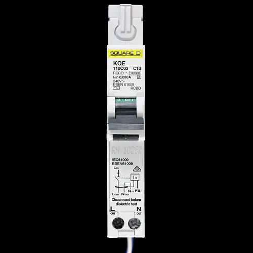 SQUARE D 10 AMP CURVE C 10kA 30mA RCBO TYPE AC KQE 110C03
