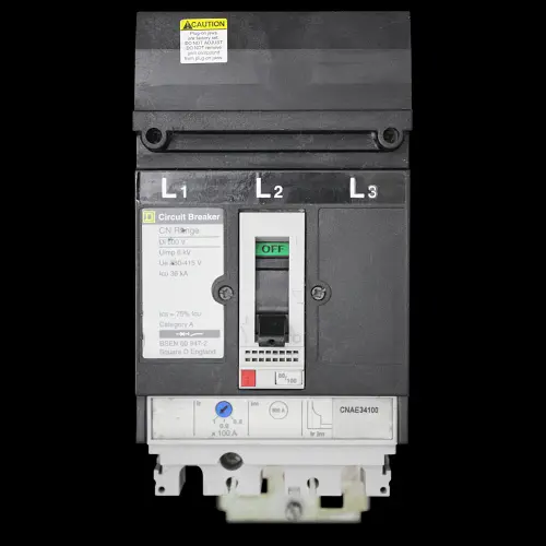SQUARE D 100 AMP 36kA TRIPLE POLE MCCB CNAE34100