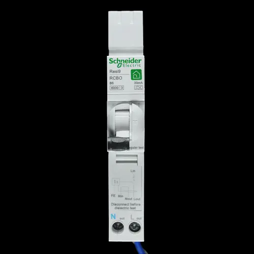 SCHNEIDER 6 AMP CURVE B 6kA 30mA RCBO TYPE A RESI9 R9D87806