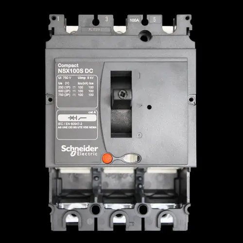 SCHNEIDER 100 AMP 100kA TRIPLE POLE MCCB WITHOUT TRIP UNIT NSX100S DC LV438018