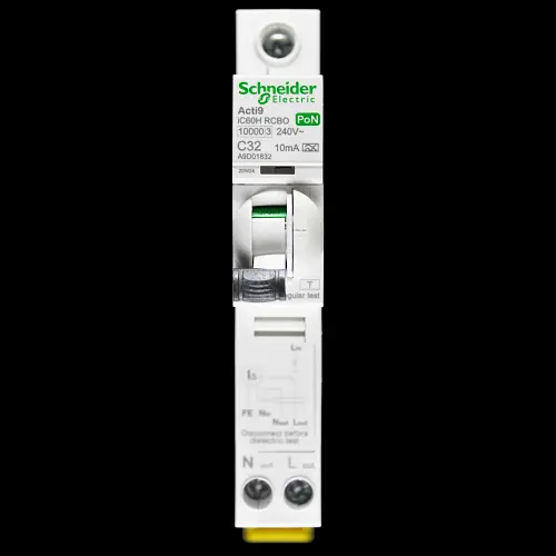 SCHNEIDER 32 AMP CURVE C 10kA 10mA RCBO TYPE A A9D01832 PoN ACTI9 IC60H