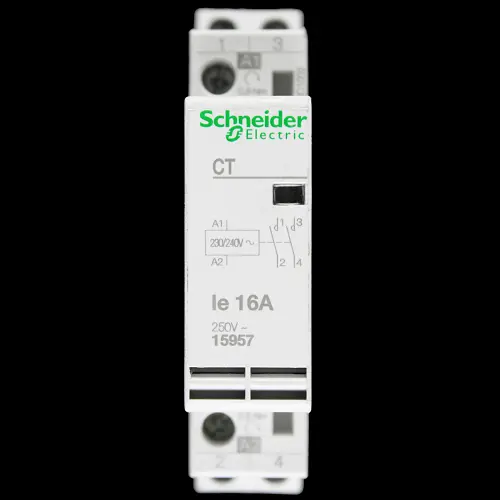 SCHNEIDER 16 AMP DOUBLE POLE NO CONTACTOR 230V COIL 15957