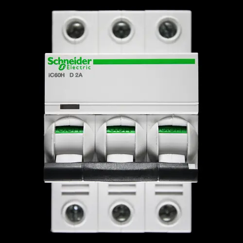 SCHNEIDER 2 AMP CURVE D 10kA TRIPLE POLE MCB CIRCUIT BREAKER iC60H A9F85302