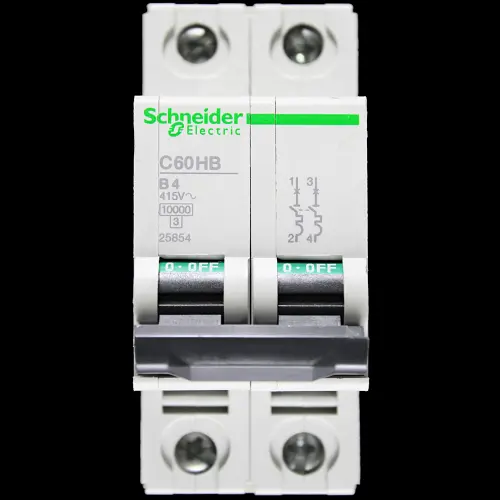 SCHNEIDER 4 AMP CURVE B 10kA DOUBLE POLE MCB CIRCUIT BREAKER C60HB 25854