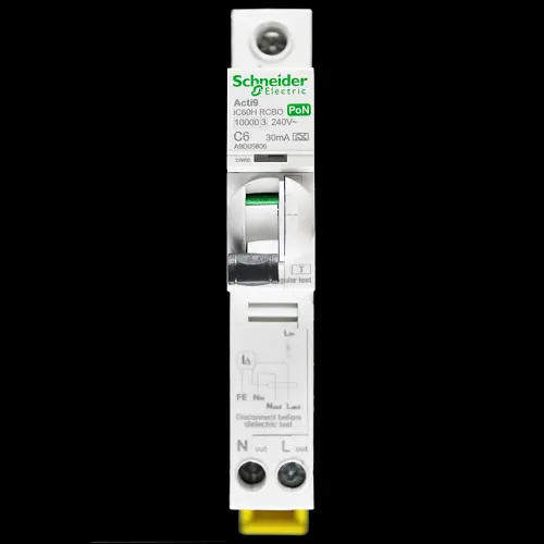 SCHNEIDER 6 AMP CURVE C 10kA 30mA RCBO TYPE A PoN ACTI9 IC60H A9D05806