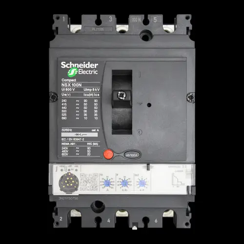 SCHNEIDER 100 AMP 50kA TRIPLE POLE MCCB NSX100N ML2.2