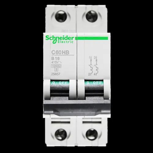 SCHNEIDER 16 AMP CURVE B 10kA DOUBLE POLE MCB CIRCUIT BREAKER 25857 C60HB