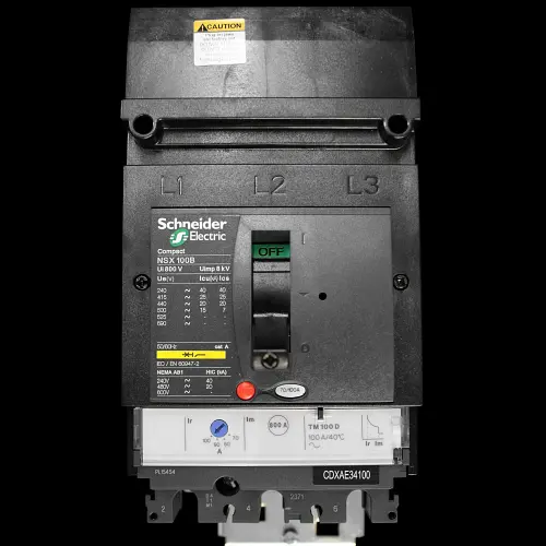 SCHNEIDER 100 AMP 25kA TRIPLE POLE MCCB CDXAE34100 NSX100B TM100D
